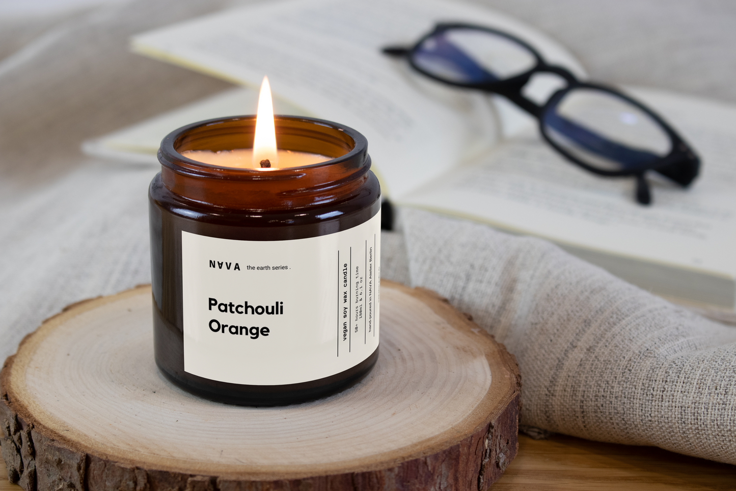 Orange + Patchouli, Organic Soy Candle