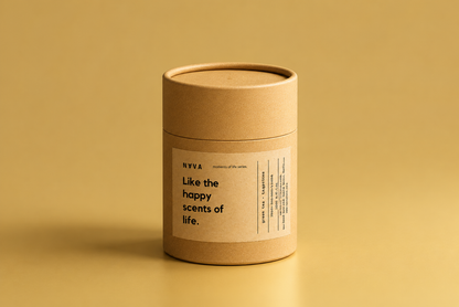 Happy Scents of Life candle label — Moments of Life series, NAVA Berlin

