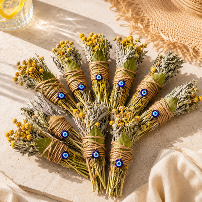 Herbal Incense Bundle Pack of 5 – White Sage, Wild Rue & Bay Leaf | Natural Cleansing Smudge Stick