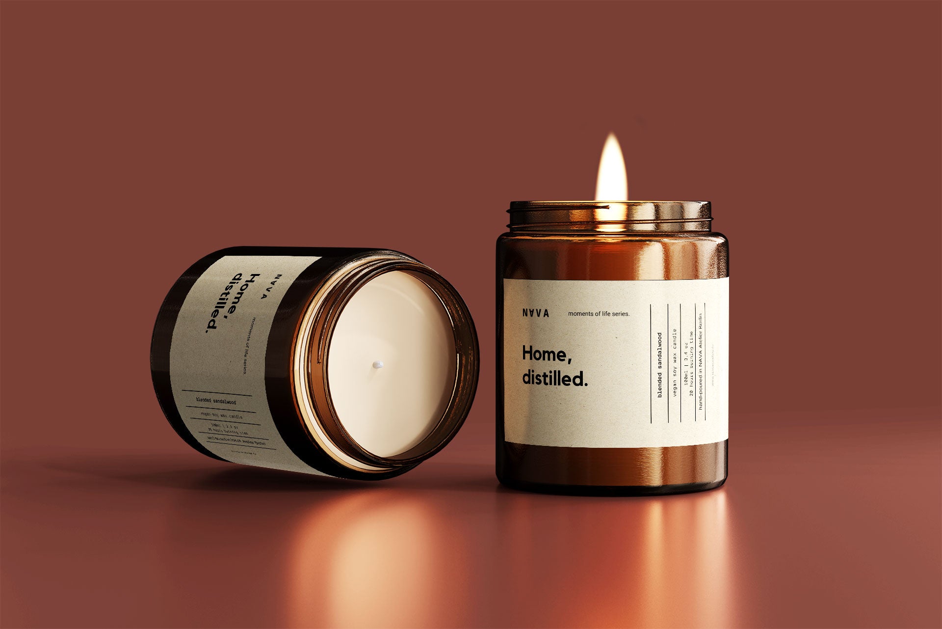 Home Distilled candle label — Moments of Life series, NAVA Berlin