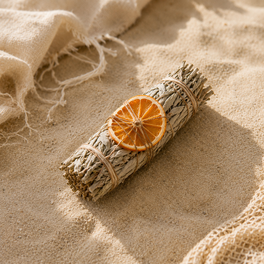 White Sage & Dried Orange Bundle – Natural Smudge Stick | Energy & Joy