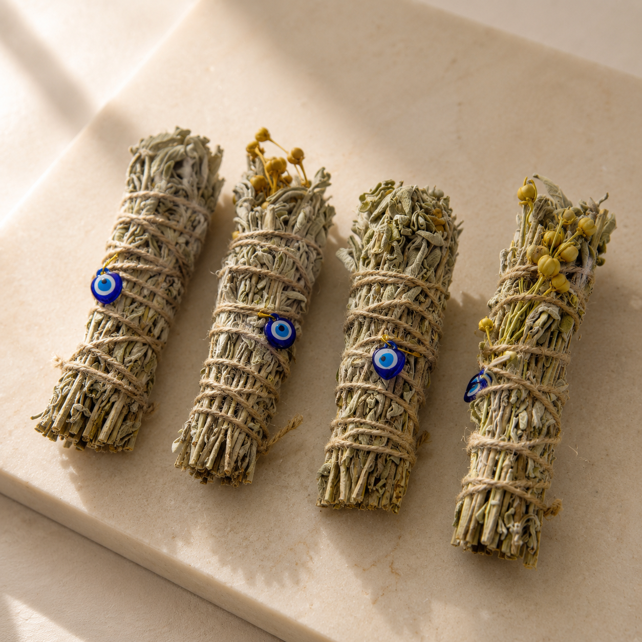 Herbal Incense Bundle Pack of 5 – White Sage, Wild Rue & Bay Leaf | Natural Cleansing Smudge Stick