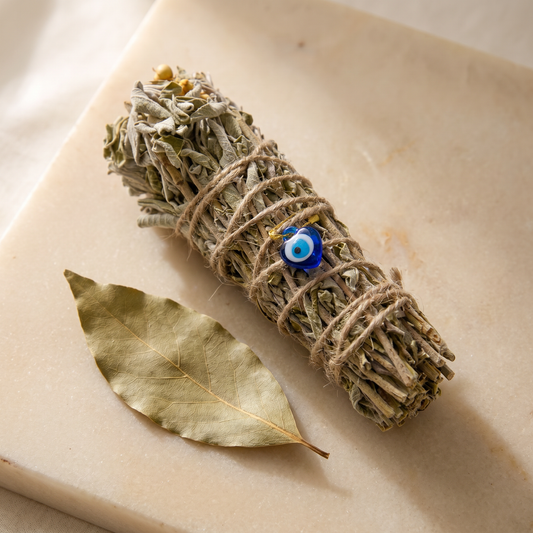 Herbal Incense Bundle Pack of 5 – White Sage, Wild Rue & Bay Leaf | Natural Cleansing Smudge Stick