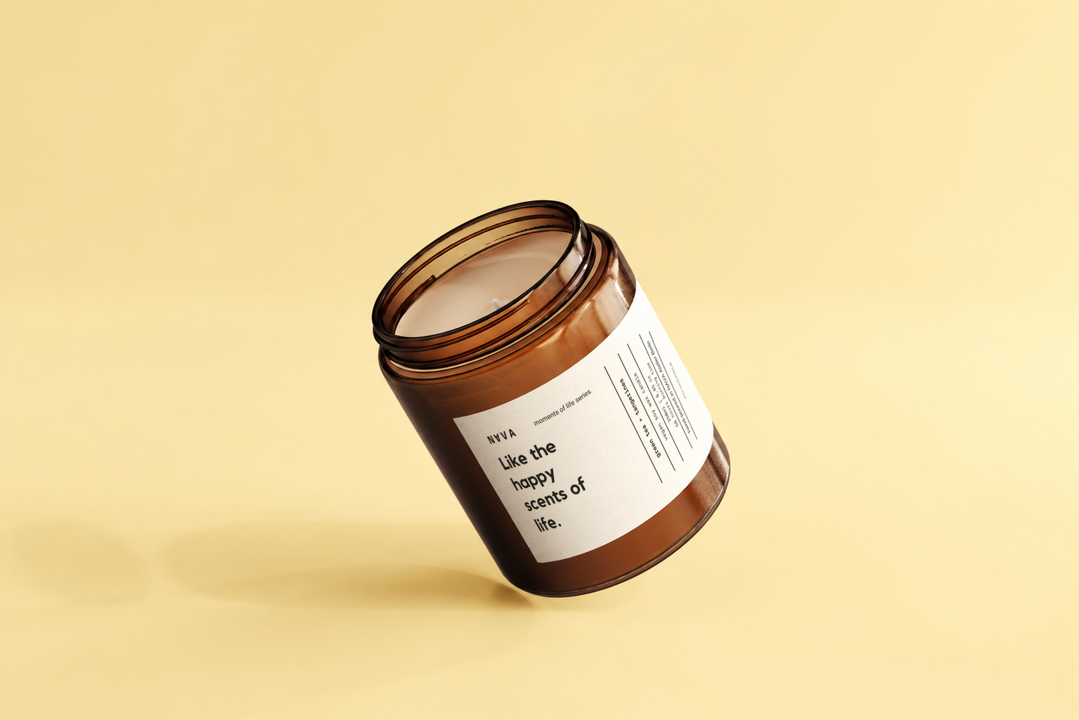 Like the Happy Scents of Life soy candle by NAVA — green tea and tangerine